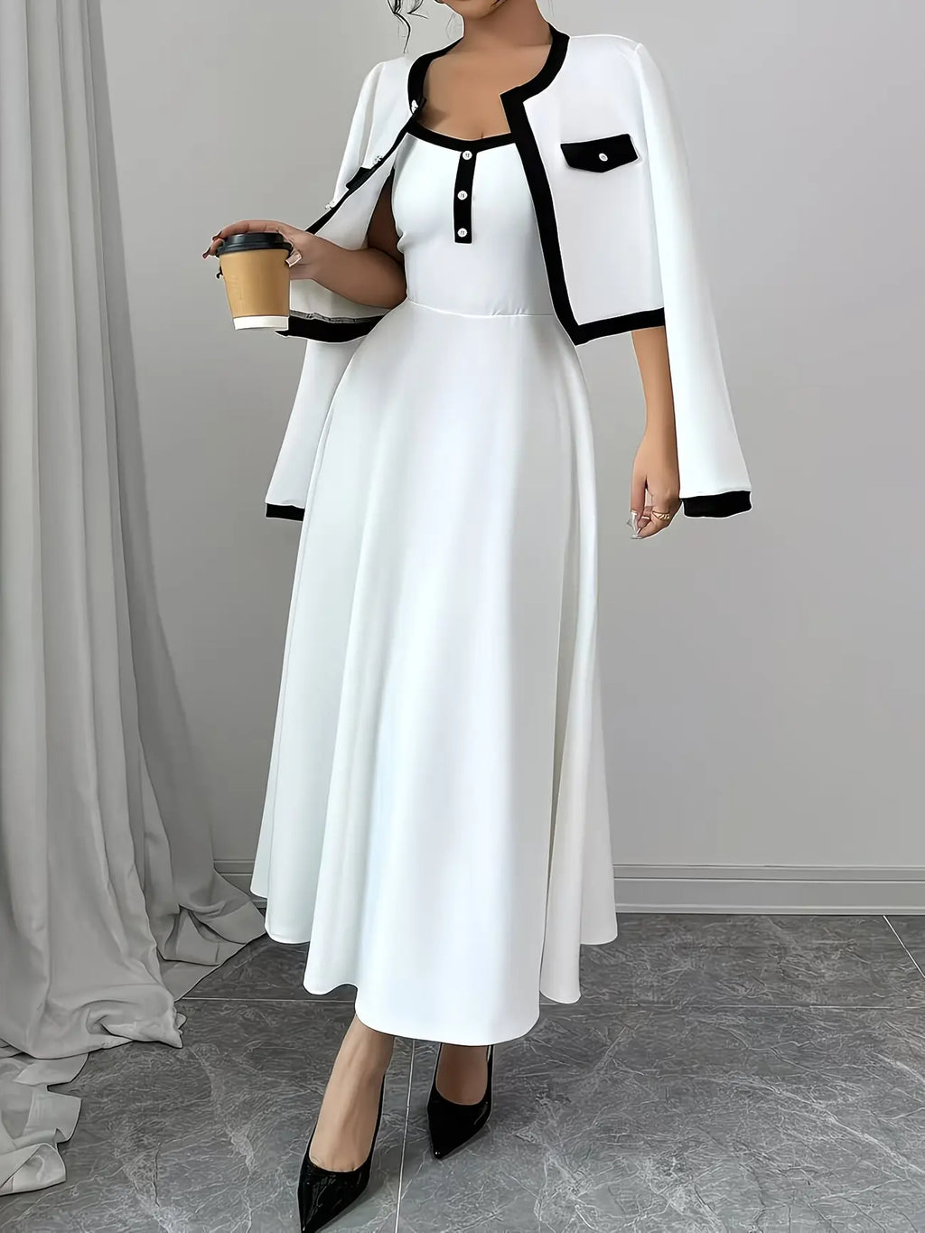 Ensemble 2 Pièces Robe & Veste Chic