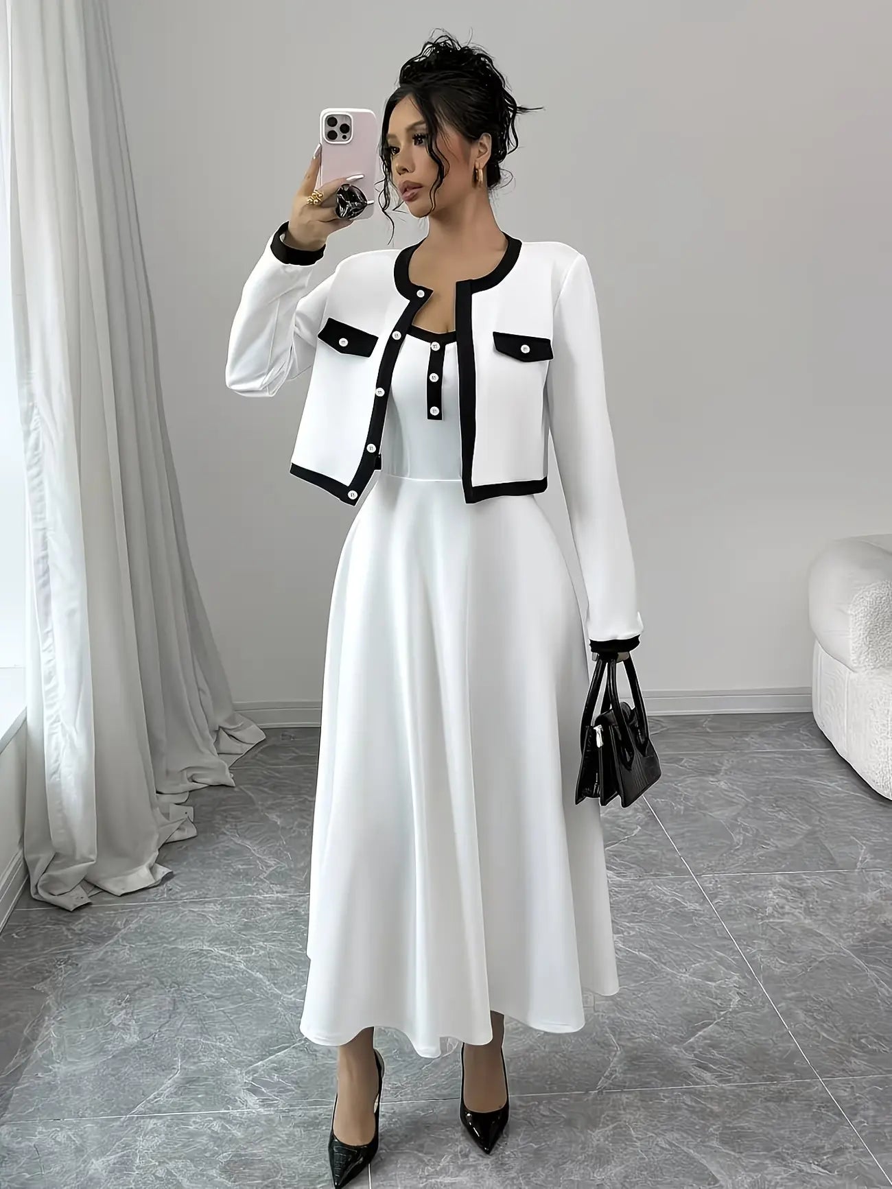 Ensemble 2 Pièces Robe & Veste Chic